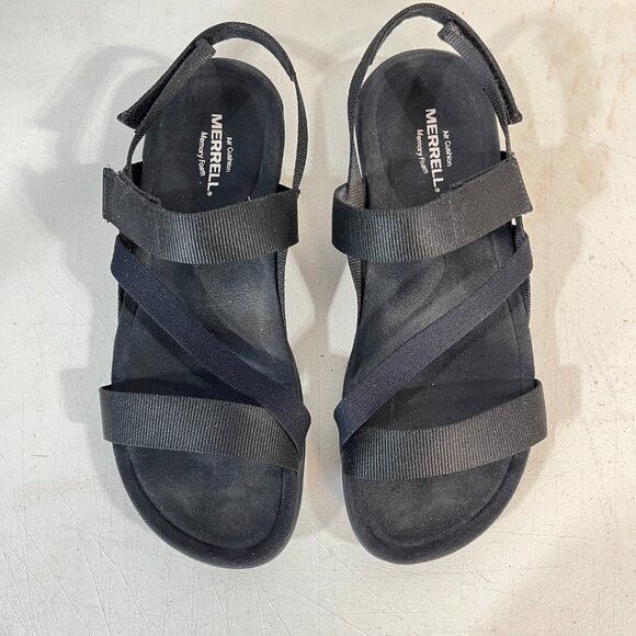 Merrell-District 3 Strap Web Strappy Sandal Women 9 US Black J004690 Comfort Sho - Picture 9 of 13